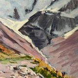 Painting "Mountain", oil on hardboard