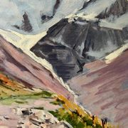 Painting "Mountain", oil on hardboard