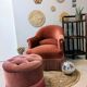 Fauteuil crapaud velours rose