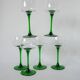 set of 6 green stemmed glasses Made in France Luminarc 1970