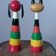 Wooden cat and dog stack toys