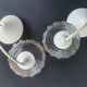 Pair of vintage 1970s glass pendant lights