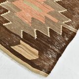 6x12 Brown & Beige Turkish Vintage Kilim Rug, 179x363Cm SK 35163