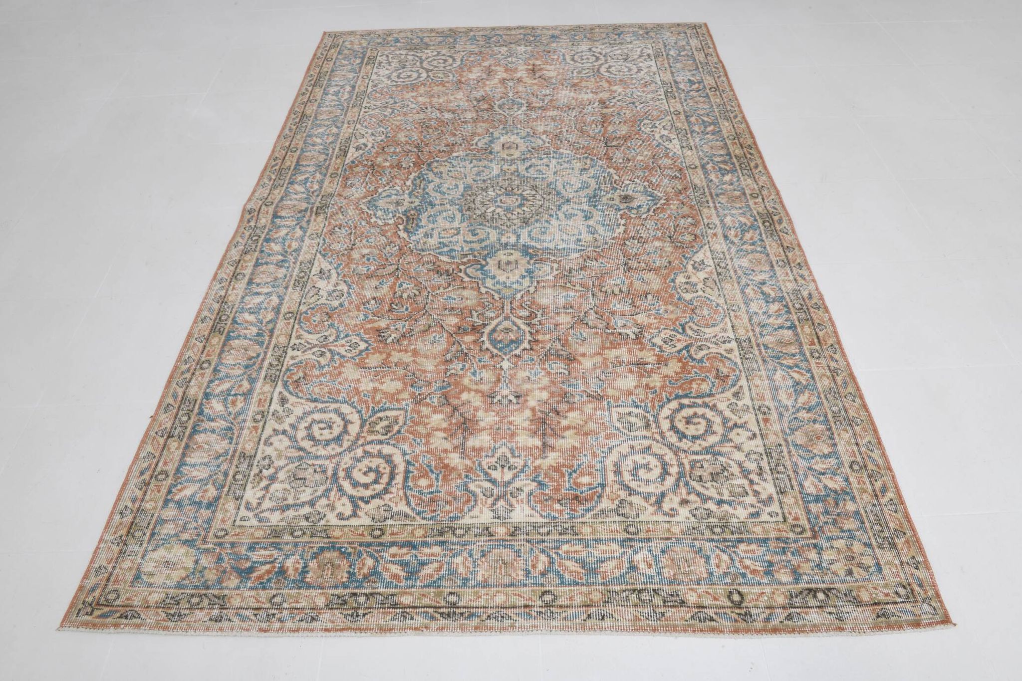 Tapis oriental classique vintage bleu rouge 5x9, 168x268 cm