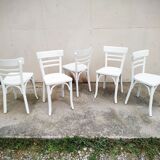 Series of 5 Baumann bistro chairs