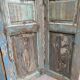 Three-leaf screen, salvaged from an Indian home, green, blue and natural patina