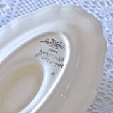 Large old hand-painted Sarreguemines Amazonas gravy boat