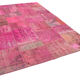 Handwoven turkish contemporary 208 cm x 314 cm pink patchwork carpet