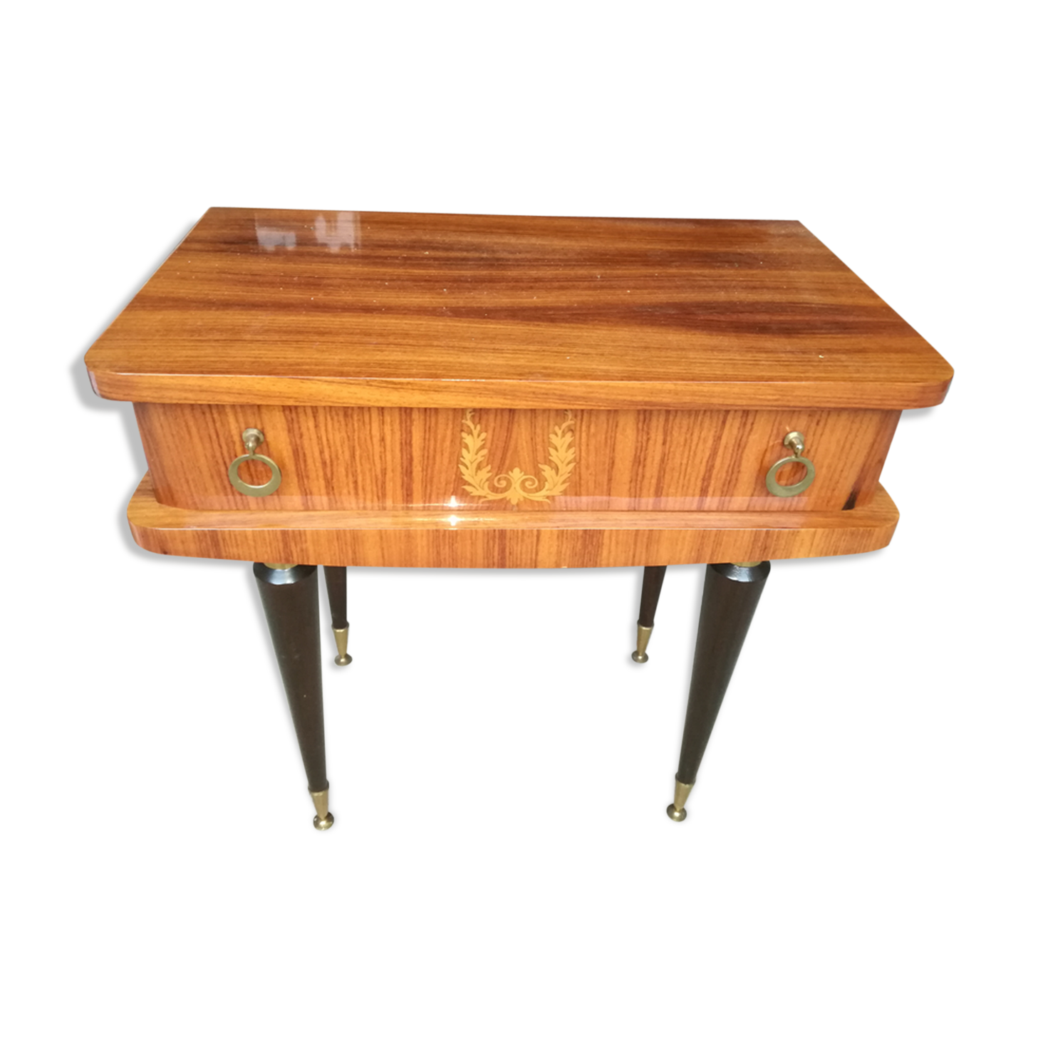 70s bedside in rosewood and sycamore