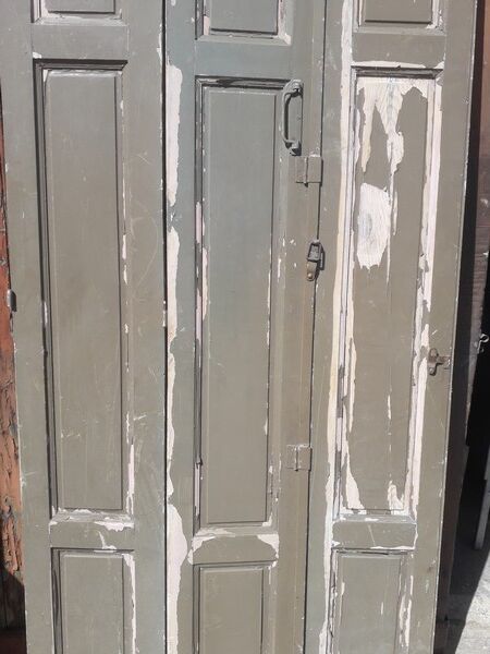 Lot shutters, 3 elements solid wood patinated 1930 - 227cm