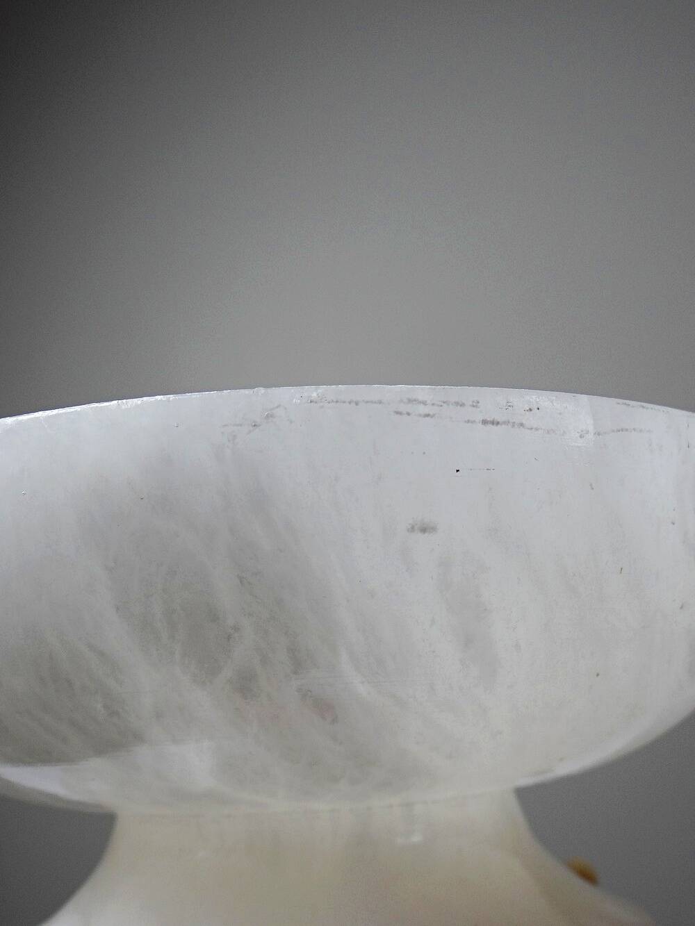 Vintage alabaster white bowl or catchall, Italy 1960s-70s.
