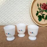 3 coquetiers Arcopal France fleurs coquelicot