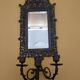 Applique miroir bougeoirs bronze doré