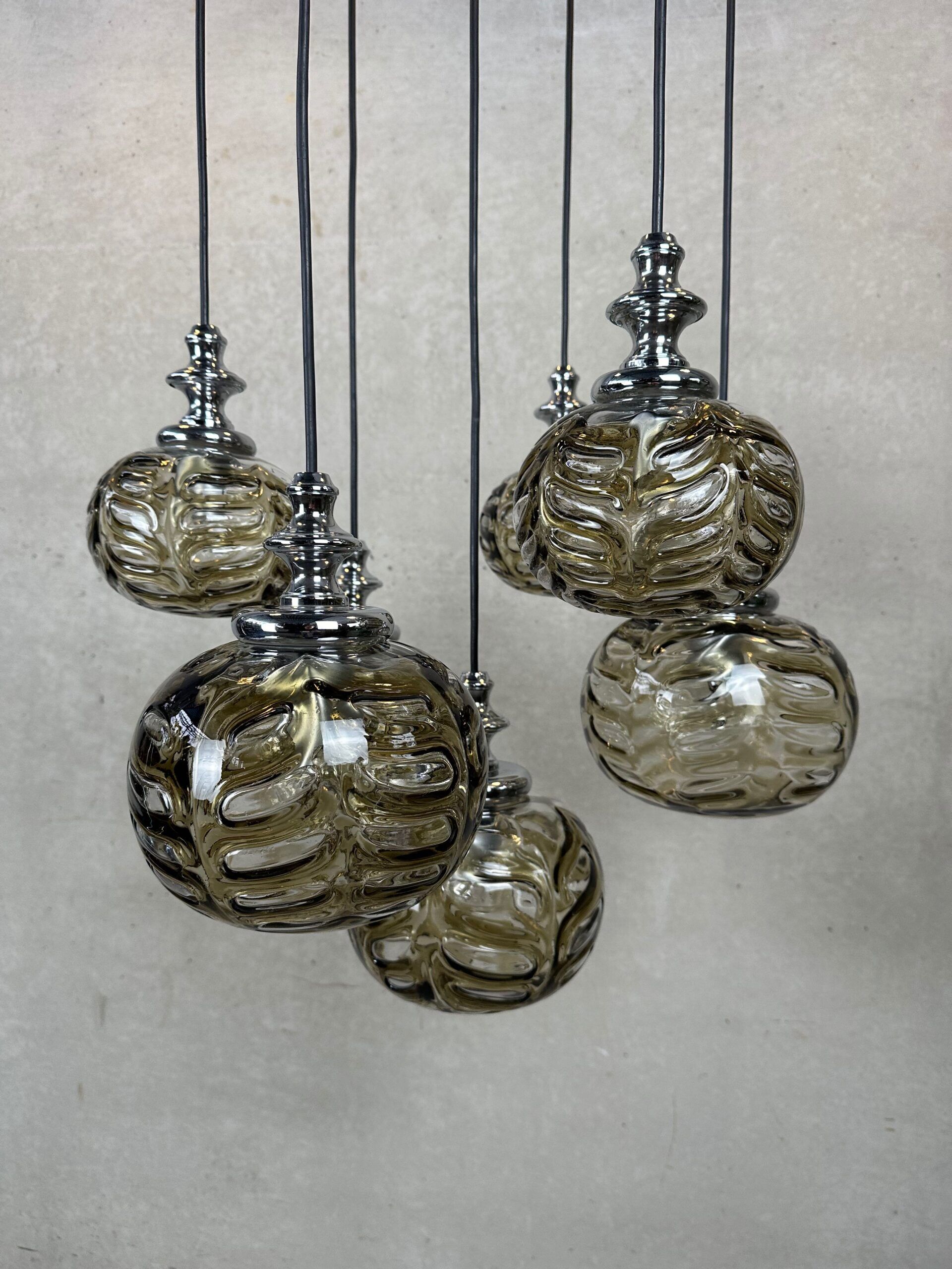 Vintage cascade pendant lamp – Oberglas Austria