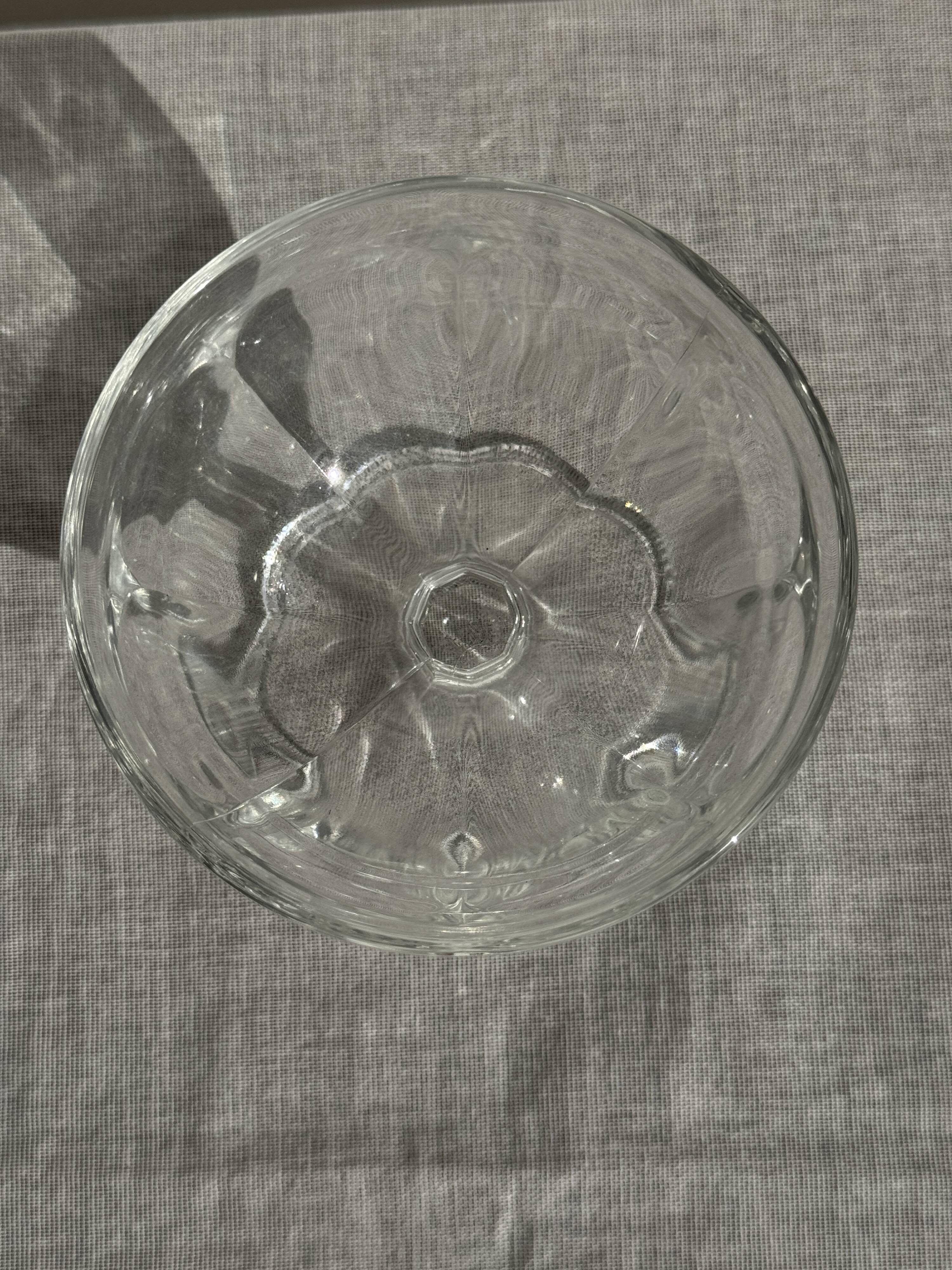 Set of 10 small vintage glass ice cream bowls.