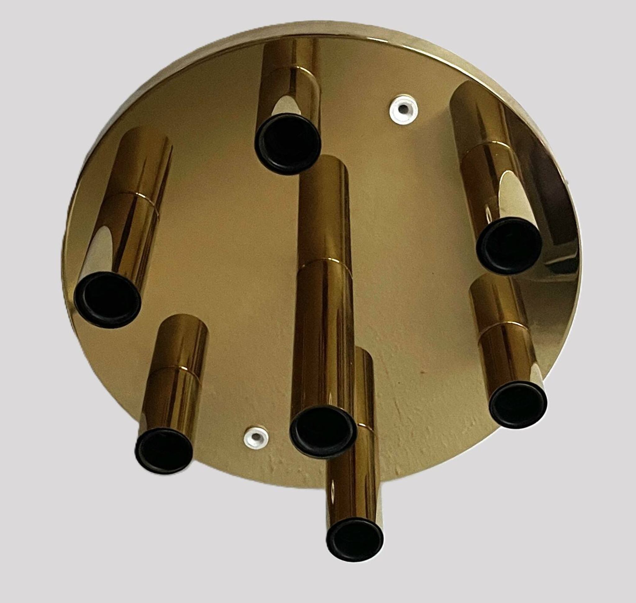 Mid-century ceiling light, brass by Solken Leuchten, 7 lamps.