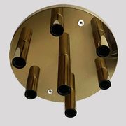 Mid-century ceiling light, brass by Solken Leuchten, 7 lamps.