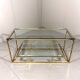 Brass & Bevelled Glass Two Tier Console Table 1970’s