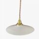 Vintage suspension lamp in white opaline electrified to nine