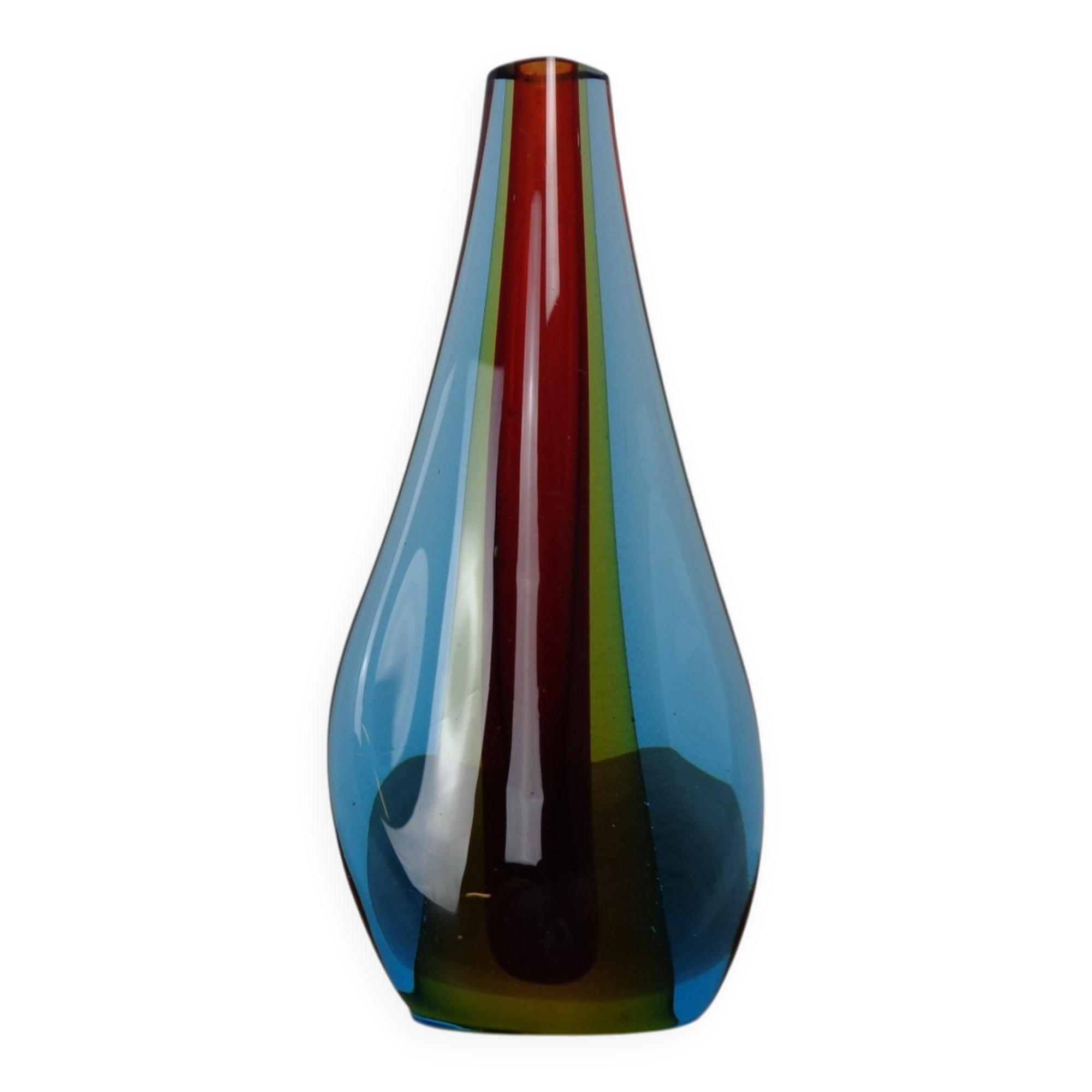 Murano Glass Teardrop Vase by Flavio Poli, 1960s