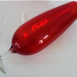 Large vintage red glass vase, 50cm
