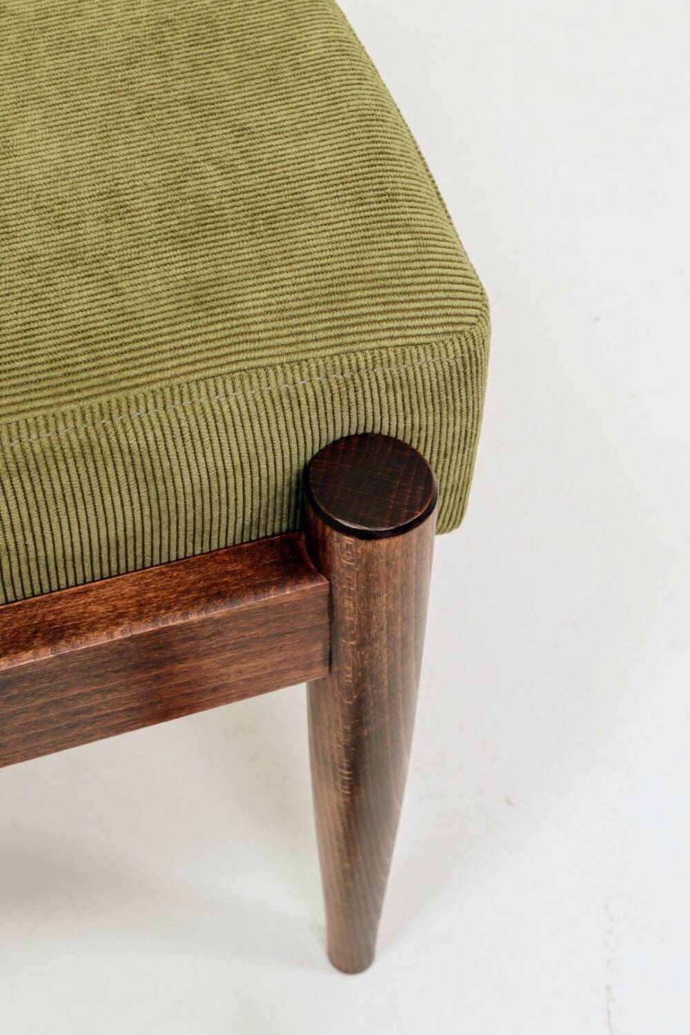 Scandinavian green/yellow corduroy stool Set of 2