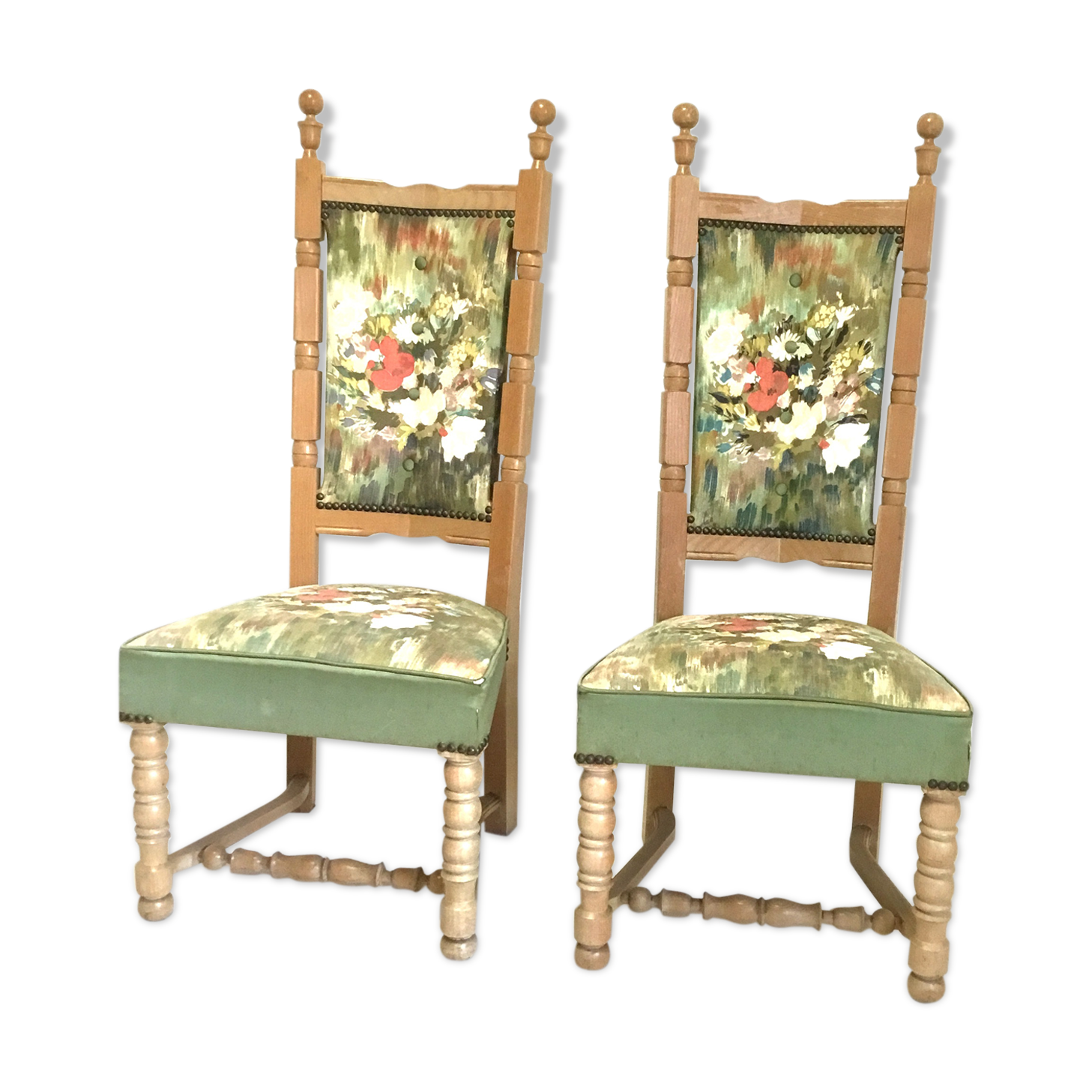 Paire de chaises de cheminée années 40