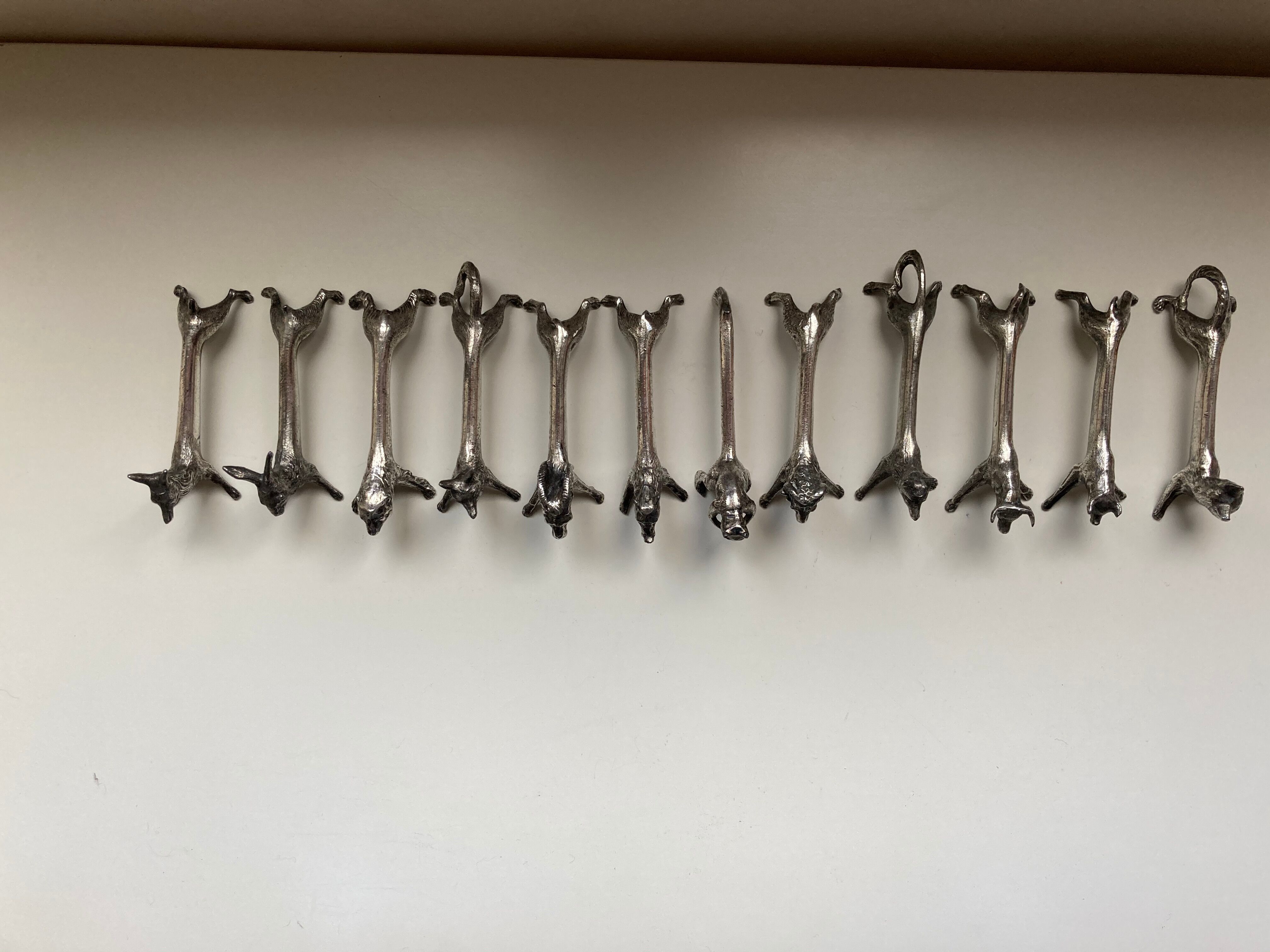 Silver metal animal knife door art nouveau style Sandoz