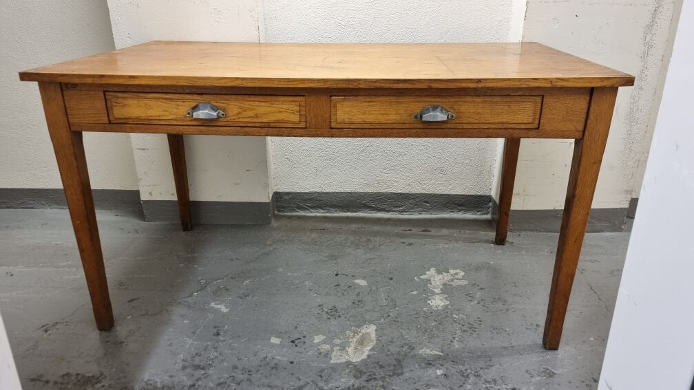 Old oak administration table or desk