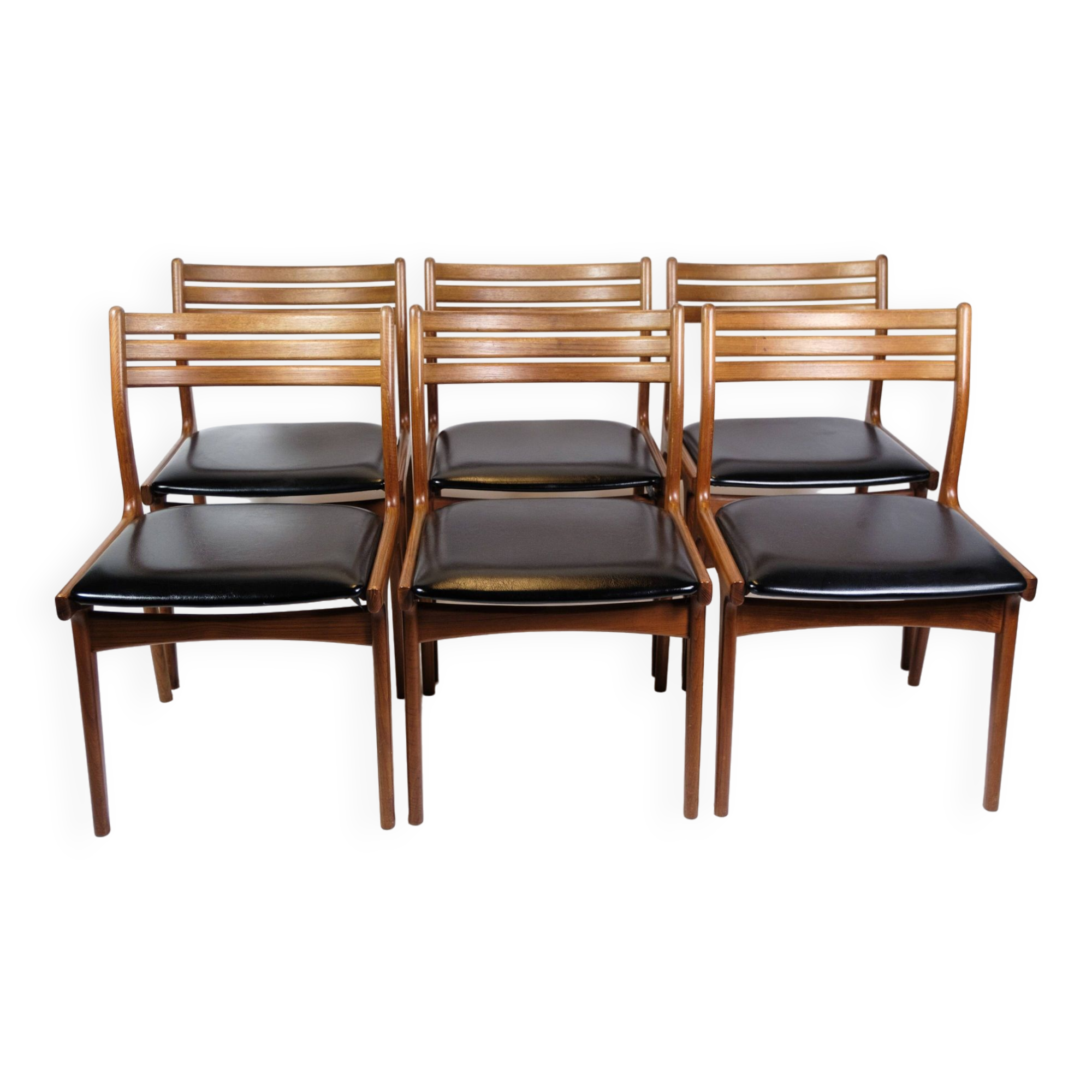 Set Of 6 Dining Room Chairs Model U20 Made In Teak By Johannes Andersen From 1960s