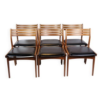 Set Of 6 Dining Room Chairs Model U20 Made In Teak By Johannes Andersen From 1960s