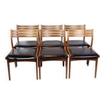 Set Of 6 Dining Room Chairs Model U20 Made In Teak By Johannes Andersen From 1960s