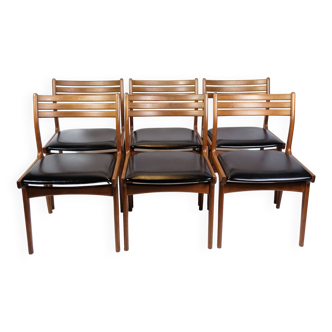 Ensemble de 6 chaises de salle à manger modèle U20 réalisées en teck par Johannes Andersen datant des années 1960