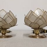 Mother-of-pearl lotus flower bedside or mood lamp