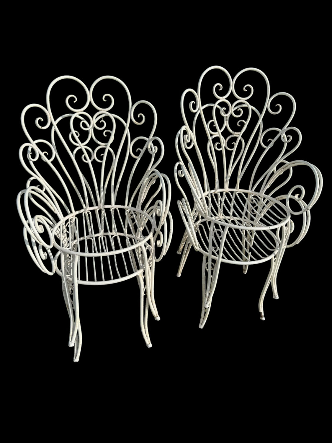 1960s wrought iron armchairs from France