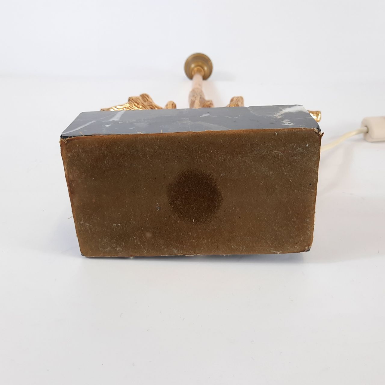 Lampe de table - forme de corail - marbre et métal doré