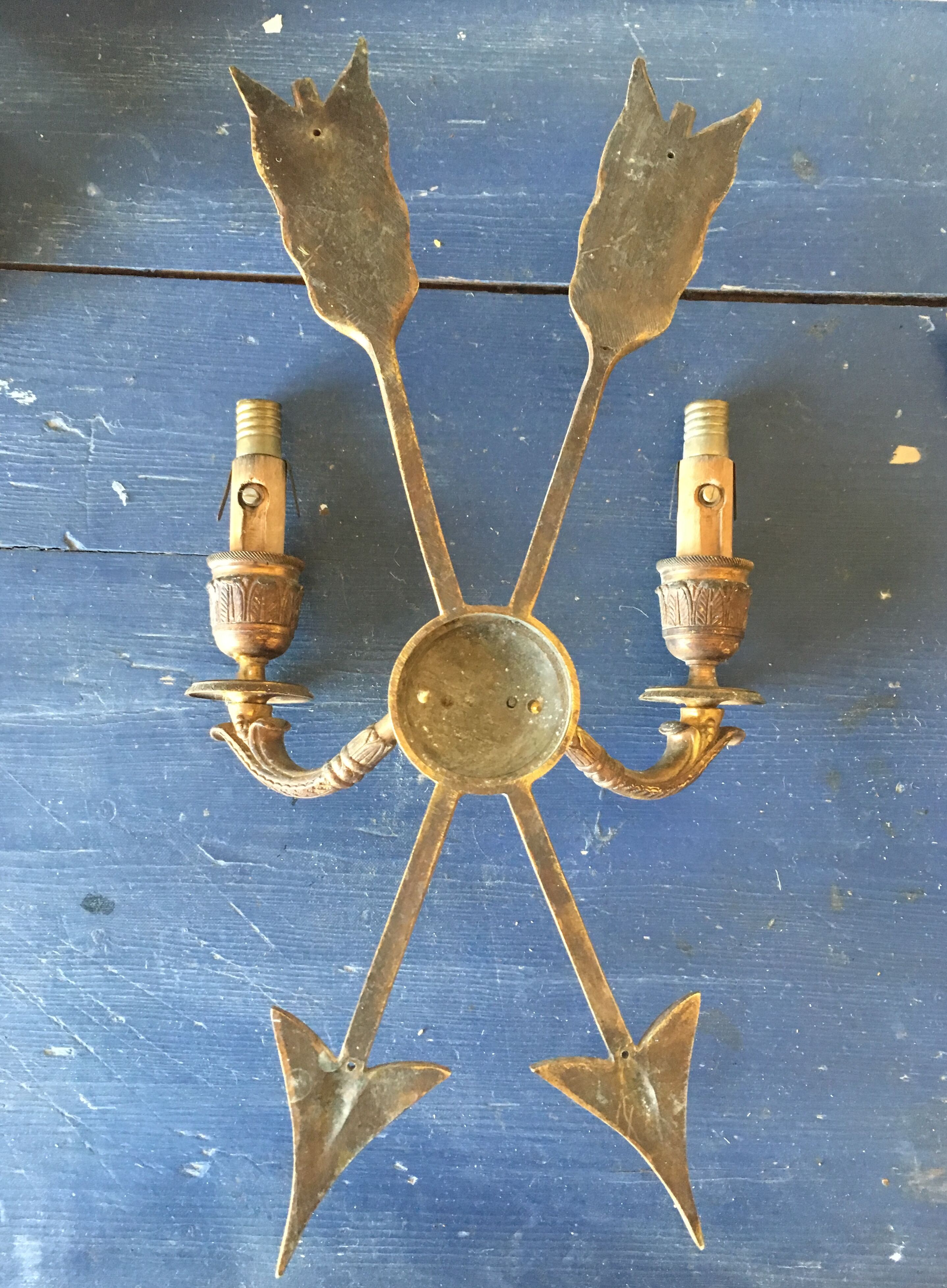 Pair of bronze empire wall sconces