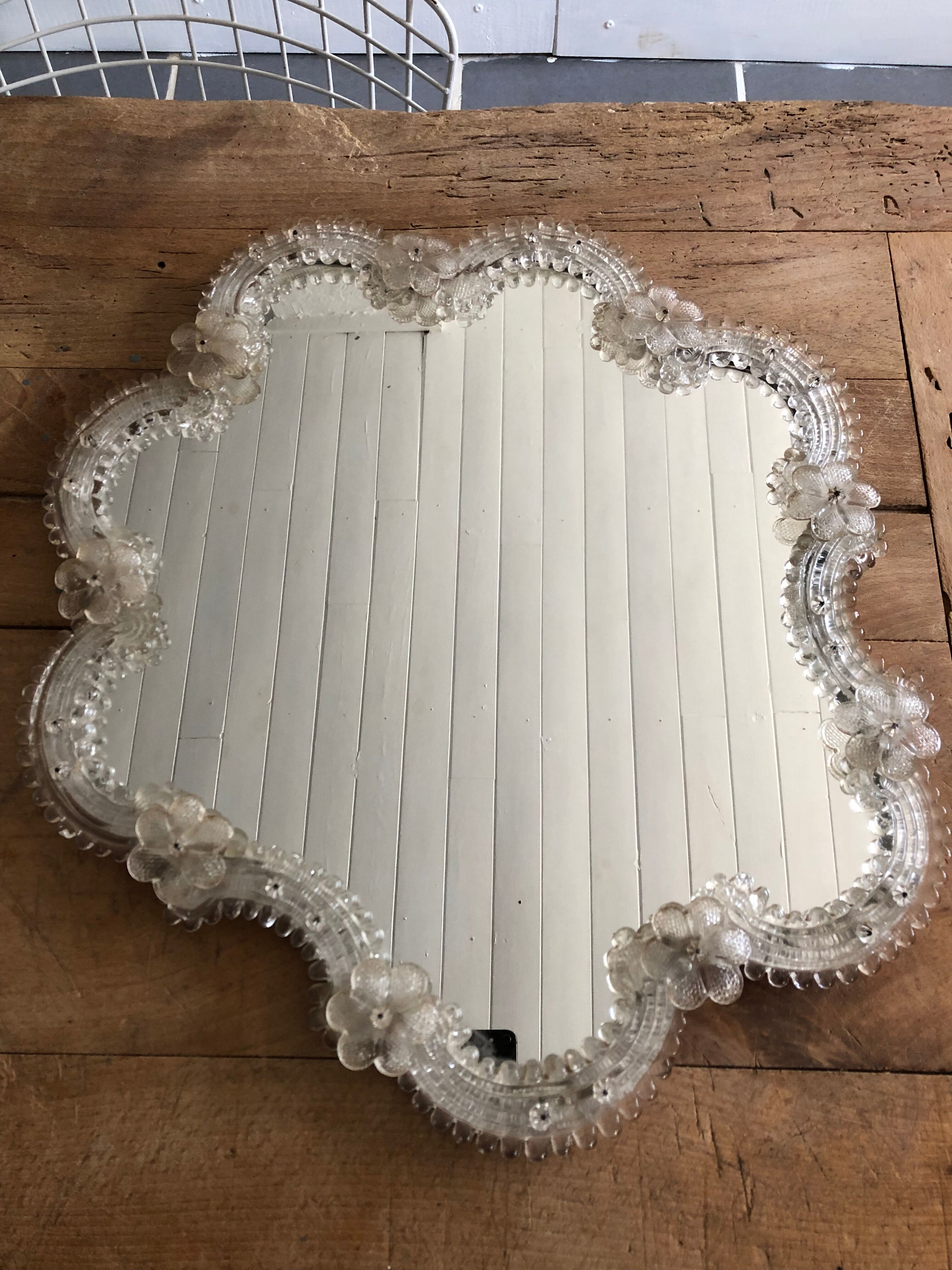 Venetian mirror with glass frieze in the early 20th