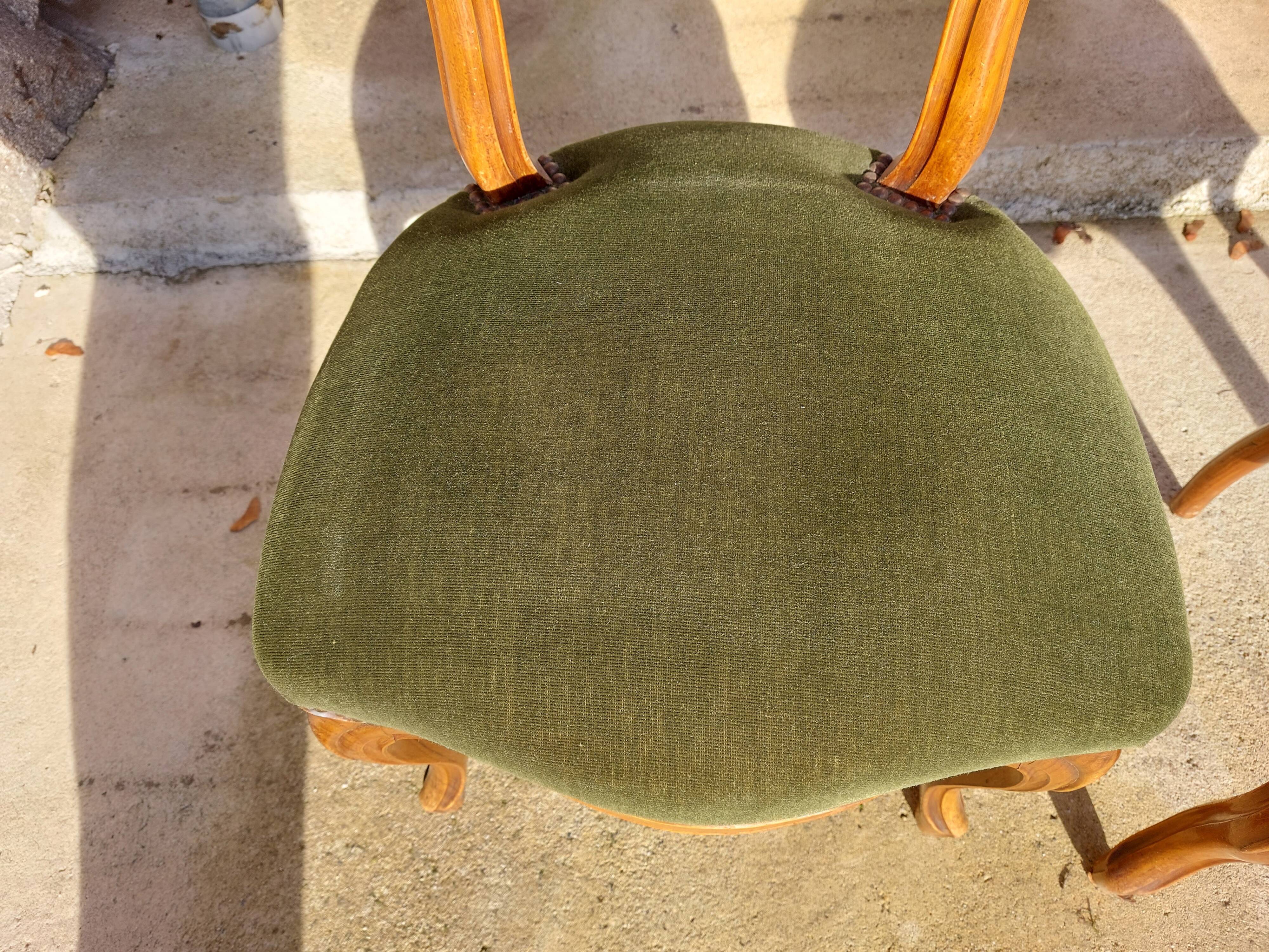 Pair of khaki velvet chairs