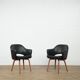 Set of two Eero Saarinen leather armchairs for Knoll