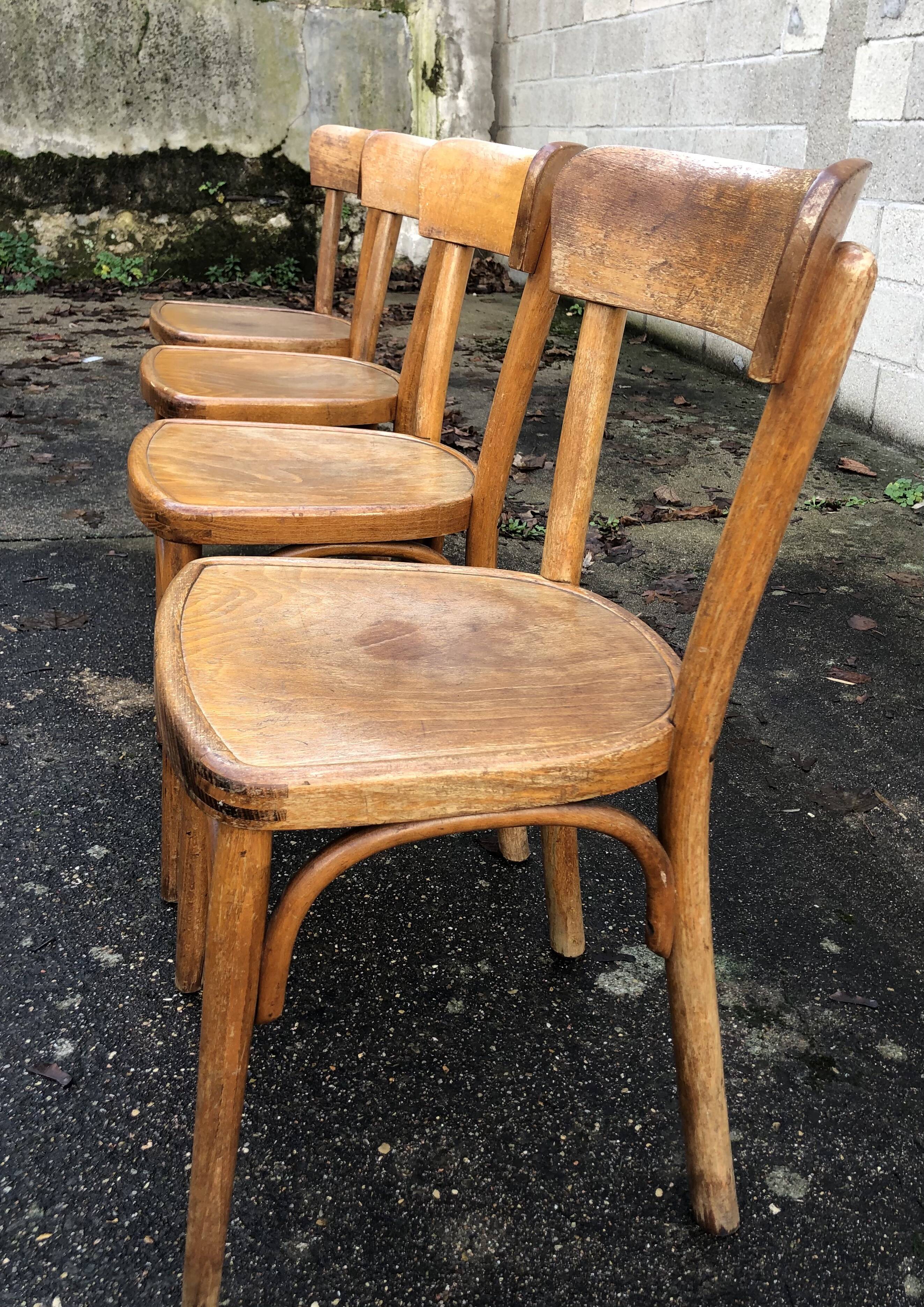 Lot of 4 vintage bistro chairs
