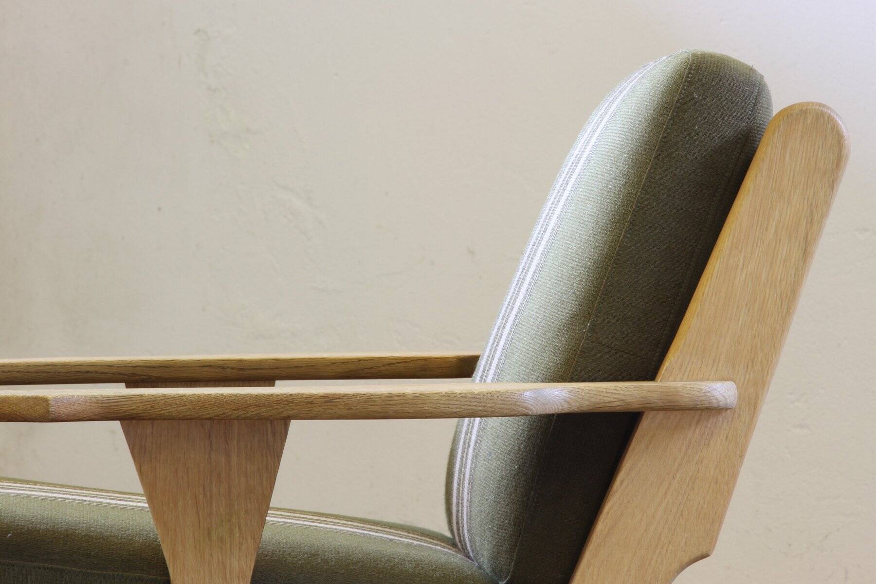 Vintage Danish light oak low back lounge chairs, 1960s, set of 2