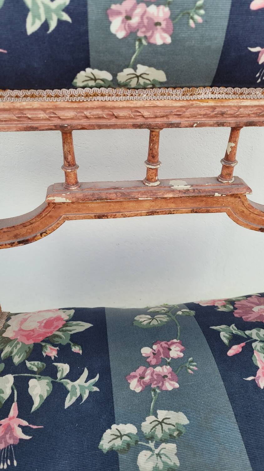 Antique Louis Xvi style armchair 1900s Fleuris fabrics