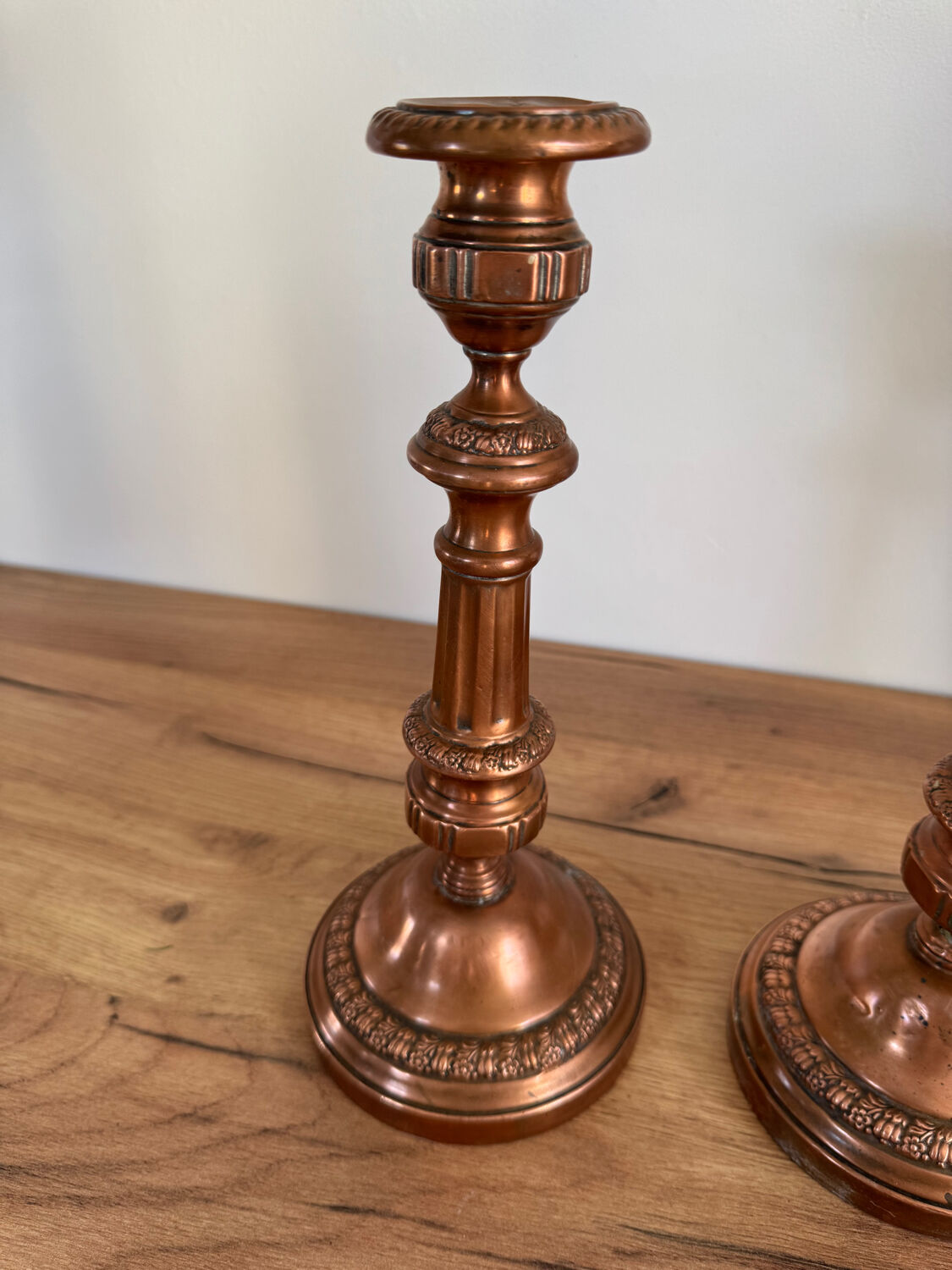 Vintage copper candlesticks