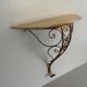 Mid-century floating wall console in wrought iron, 1950, Italy