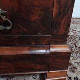 Louis Philippe secretary in oak and burr walnut
