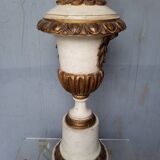 Medicis lamp carved polychrome wood ep 1940