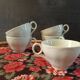 5 pale green cups | almond petals | Grindley England 1950