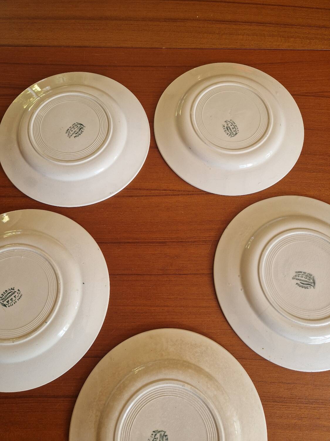 Set of 5 Saint Amandinoise Muguet Plates