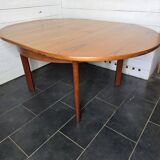 Vintage 60s extendable round teak table